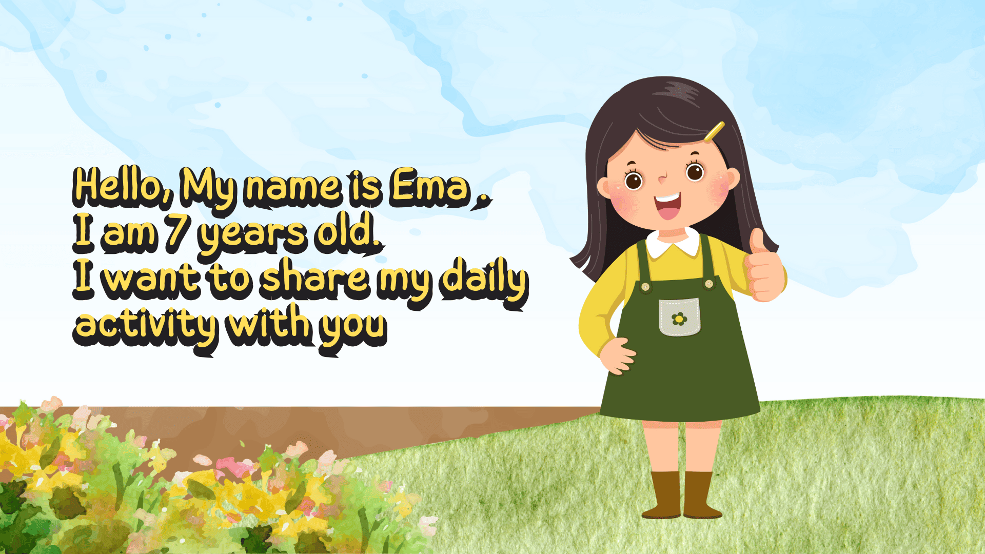 Ilustrasi Ema, gadis kecil berumur 7 tahun